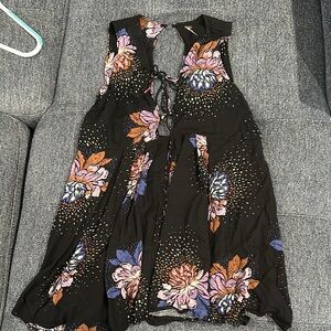 Free People Black Floral Mini Dress